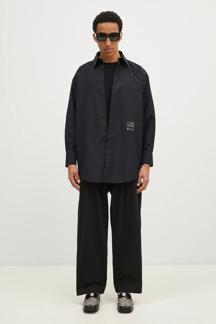 MM6 Maison Margiela shirt men's black color relaxed SH0DT0018