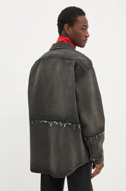 MM6 Maison Margiela denim shirt men's gray color relaxed SH2DT0009