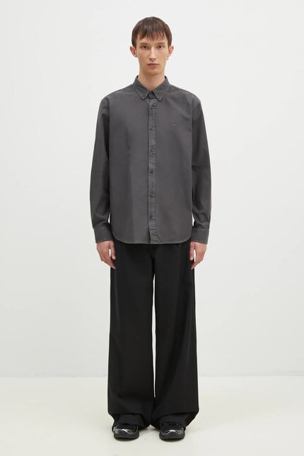Carhartt WIP cotton shirt Longsleeve Bolton Shirt men's gray color