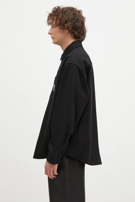 Carhartt WIP wool shirt Torin Shirt Jac black color relaxed