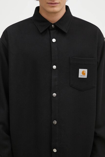 Carhartt WIP wool shirt Torin Shirt Jac black color relaxed