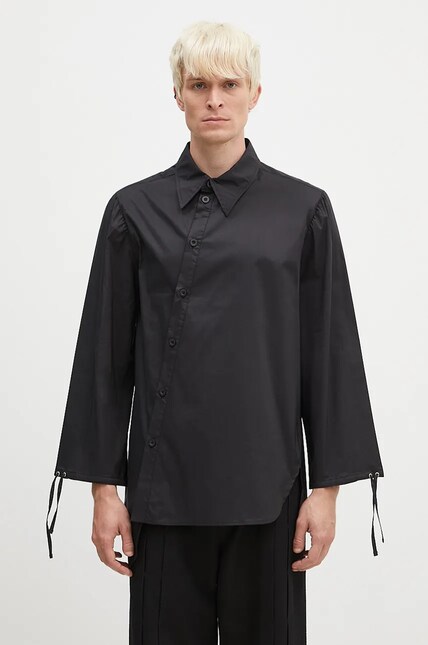 andersson bell パワーネット Andersson Bell shirt Bouquet Asymmetric Shirt men's black color