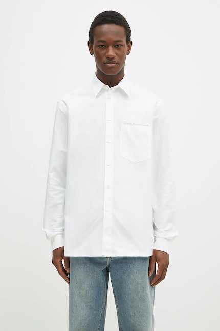 JW Anderson shirt Classic Fit Logo Pocket Shirt men's white color