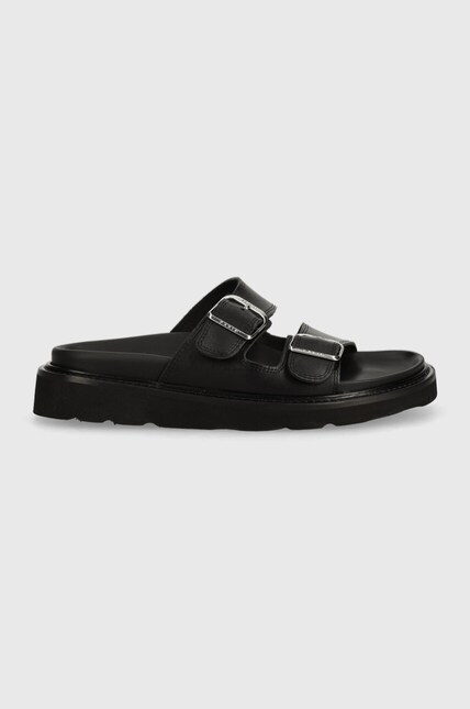 Kenzo leather sliders Matto Mules women's black color FE52MU040L62