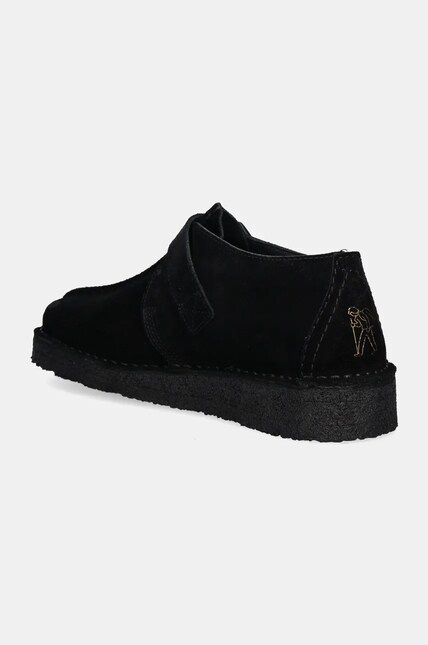 Clark’s Black スウェード28 Clarks Originals suede shoes Trek Buckle women's black color
