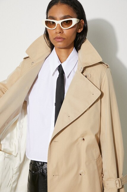 Kenzo trench coat Long Kimono Trench women's beige color