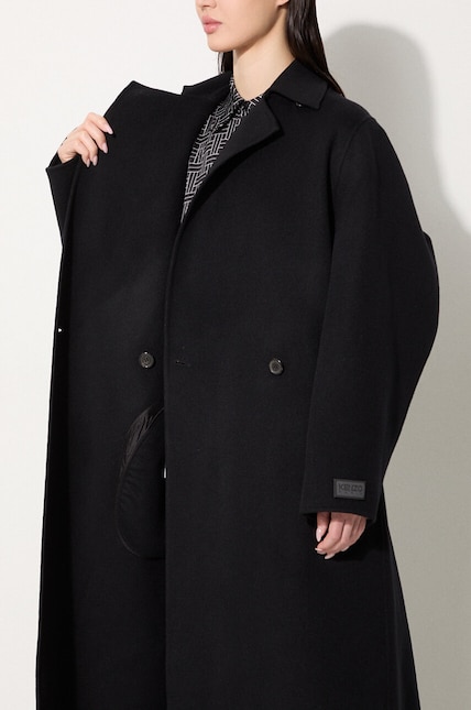 Kenzo wool coat Long Cashemere Coat black color FE62MA2169WA.99 at
