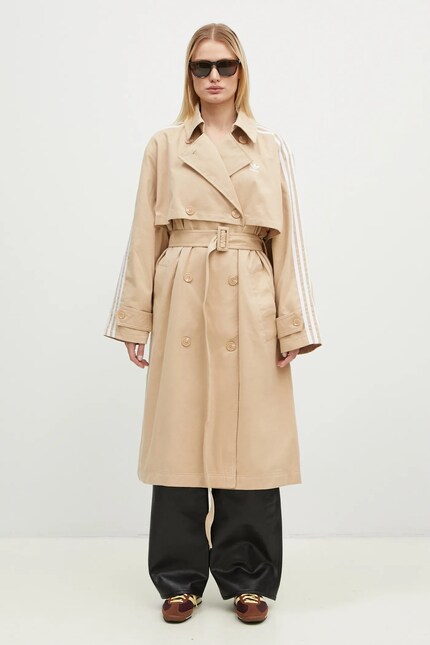 adidas Originals trench coat Adicolor women's beige color IZ0382