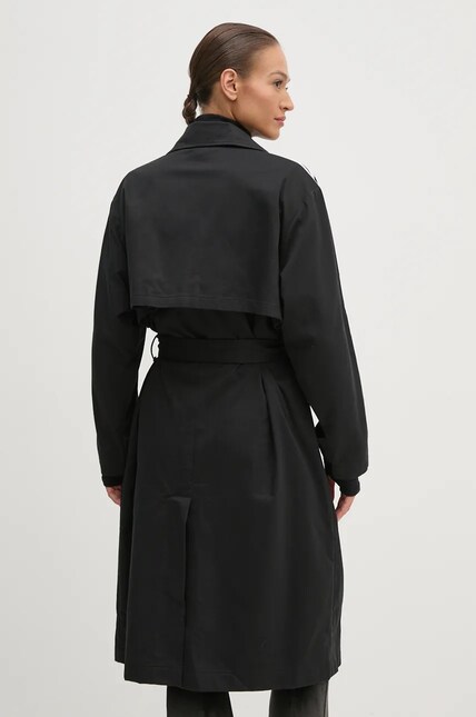 adidas Originals palton Tcoat Twill femei, culoarea negru, de
