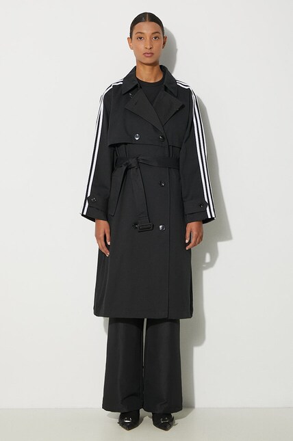 adidas Originals coat Tcoat Twill women's black color IZ0381 at PRM US