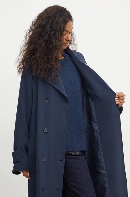 Тренч MICHAEL Michael Kors женский цвет синий переходной oversize
