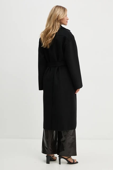 Nanushka wool coat ALAMO black color NW23CROW01799 at PRM US