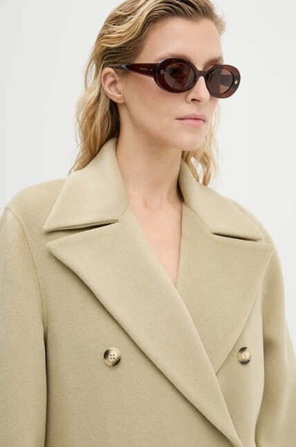 Nanushka wool coat DAMIRA green color NW24PFSG27462 at PRM US