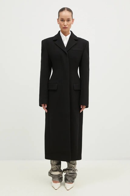楽一番公式アカウント様Hamilton Wool  DressCoat Sportmax wool coat Arabia1234 black color 2422016043600 at PRM US