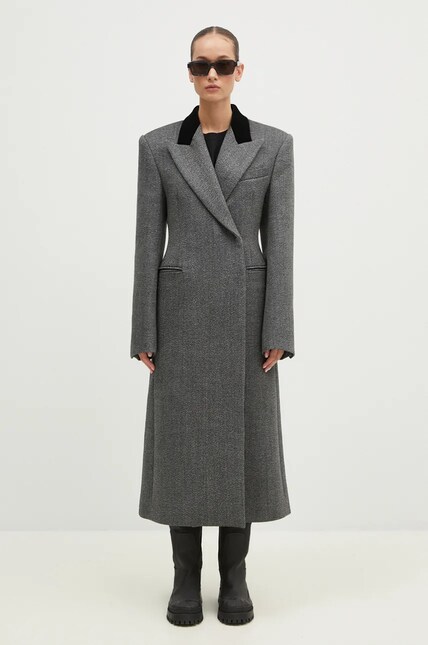 Sportmax wool coat Liuto2 gray color 2422016053600 at PRM US