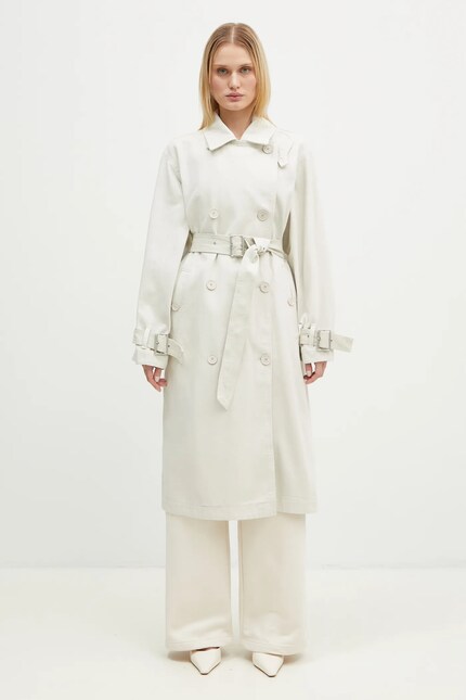 Lacoste cotton trench coat beige color BF4642 at PRM US