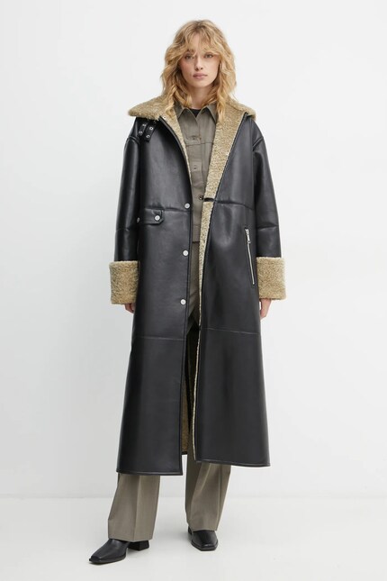 Nanushka coat LIESEL women's black color NW24FWOW38370 at PRM US