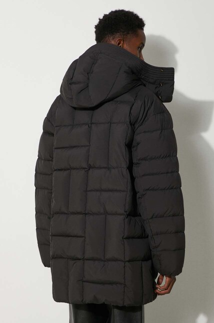 Kenzo down jacket Weave Mid-Length Winter men's black color