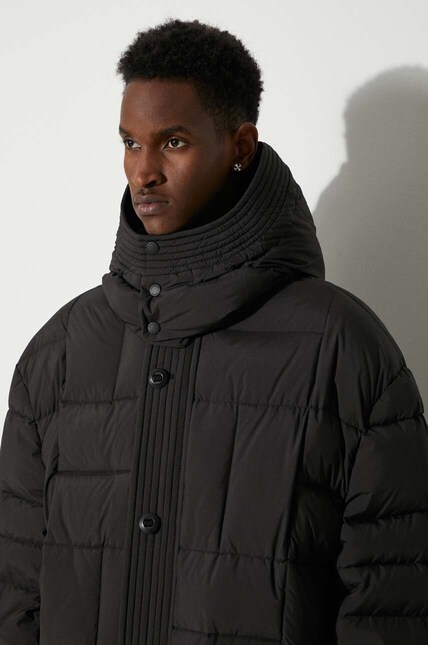 Kenzo down jacket Weave Mid-Length Winter men's black color