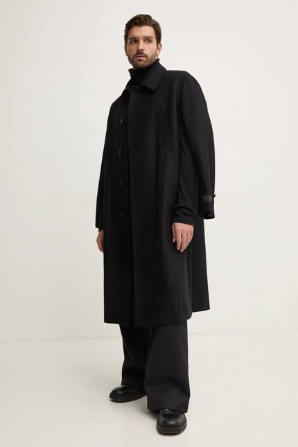MM6 Maison Margiela wool coat black color SH2AA0008.S52207 at PRM US