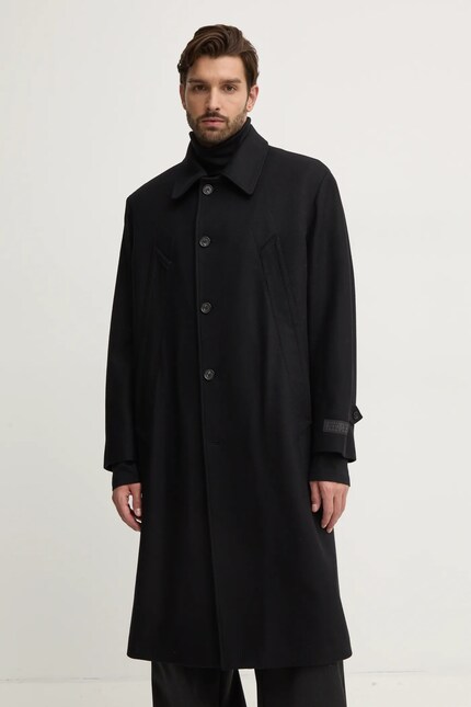 MM6 Maison Margiela wool coat black color SH2AA0008.S52207 at PRM US