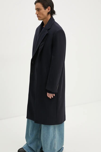 Y/Project wool coat DOUBLE FRONT COAT navy blue color 201CO006 at