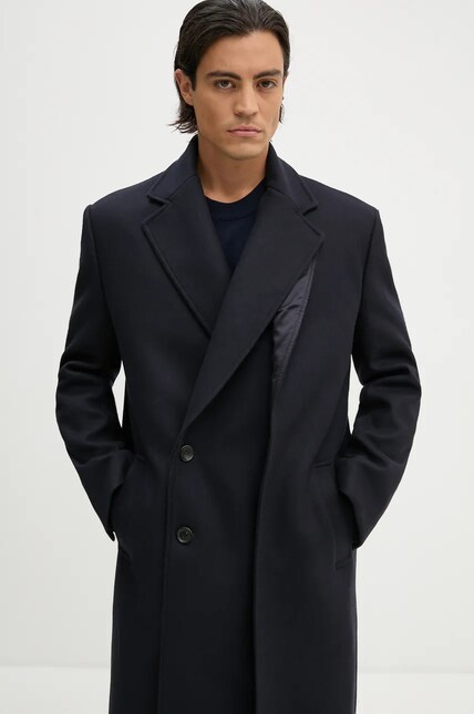 2020〜21AW Y's long coat navy Y/Project wool coat DOUBLE FRONT COAT PRM EU