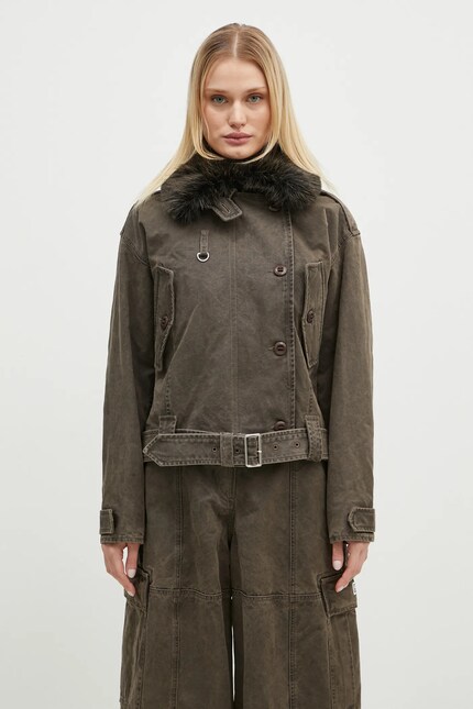 Kenzo jacket Dyed Canvas Comber women's brown color FE62OU2129GK