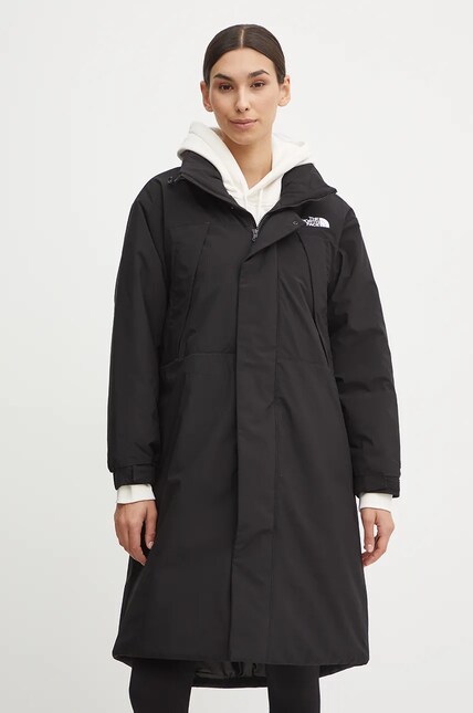 The North Face jacket Padded Long Length Parka women's black color