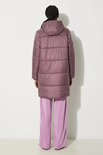 Куртка adidas Originals Long Puffer женская цвет фиолетовый зимняя