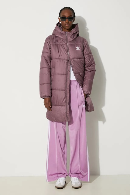 Куртка adidas Originals Long Puffer женская цвет фиолетовый зимняя Куртка adidas Originals Long Puffer женская цвет фиолетовый зимняя