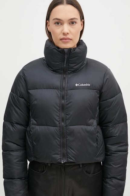 Columbia jacket Puffect Colorblock women's black color 2088501 at