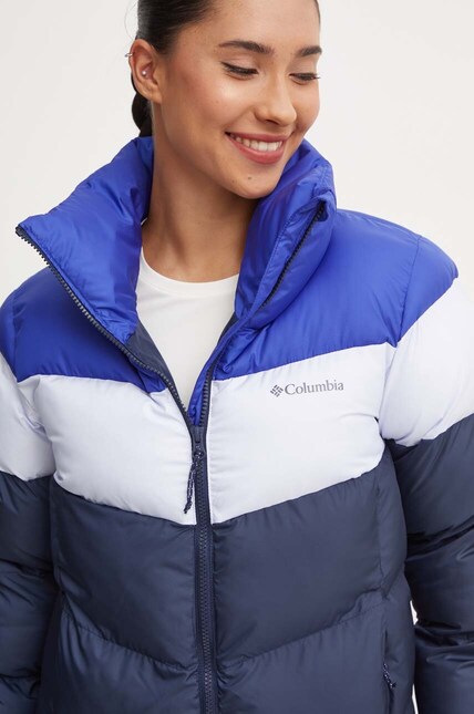 Columbia ダウンジャケット L ホワイト・ネイビー Columbia jacket Puffect Colorblock women's navy blue color 2088481