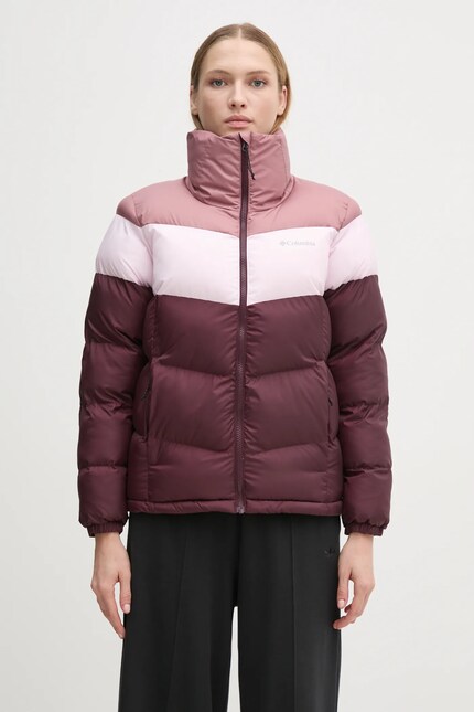 Columbia jacket Puffect Colorblock women's maroon color 2088481 at