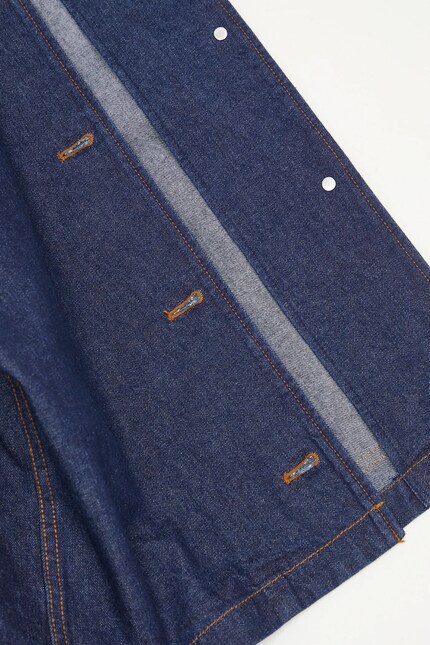 Maison Kitsuné denim jacket Denim Cropped women's navy blue color
