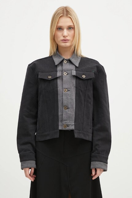 ジャケット・アウター JW Anderson Patchwork Denim Jacket JW Anderson denim jacket Layered Denim Jacket women's gray color