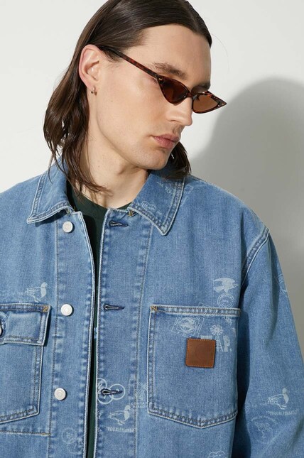 ヒ*ー様 Carhartt WIP STAMP ジャケット　Lサイズ Stamp Jacket Carhartt WIP Light Jacket in stampprint-bluebleached