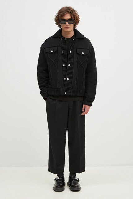 Kenzo jacket Knitted Down Jacket men's black color FE65OU1419NC.99