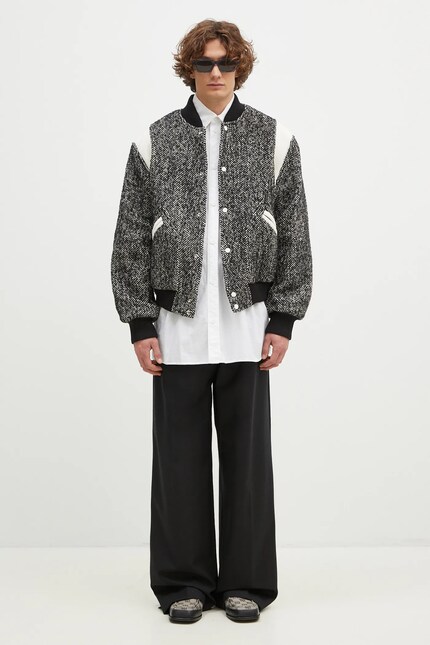 MANOF DOUBLE KNIT BALOON BLOUSONジャケット Kenzo down jacket Weave Down Kimono men's black color FE65MA1459NL