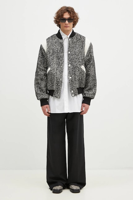 Kenzo wool blend bomber jacket Wool Varsity Jacket black color Kenzo wool blend bomber jacket Wool Varsity Jacket black color