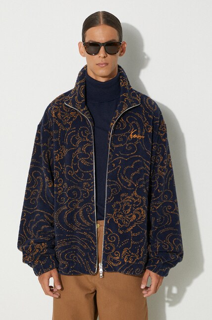 Флисовая кофта Kenzo Star Tiger Jacket цвет синий узор