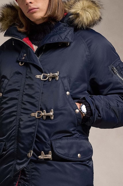 Polo Ralph Lauren down jacket men's navy blue color 710949233 at