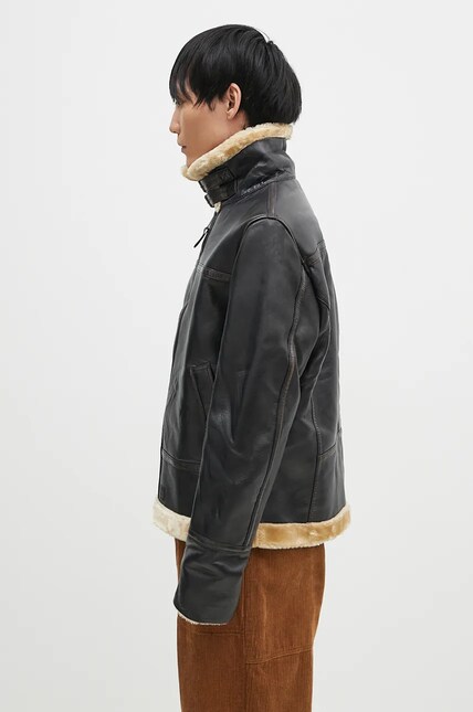 【えいぼー】leather jacket Alpha Industries leather jacket B3 Leather men's brown color
