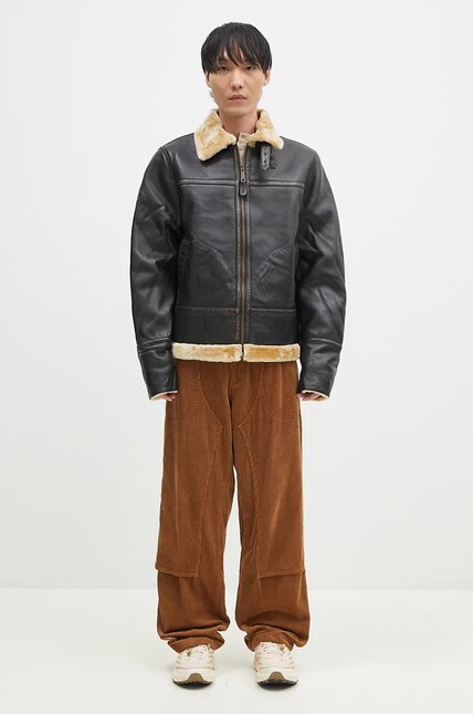 【えいぼー】leather jacket Alpha Industries leather jacket B3 Leather men's brown color