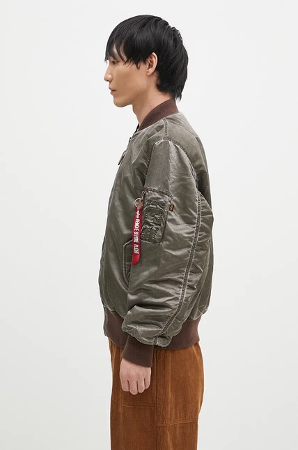 Alpha Industries bomber jacket MA-1 Vintage men's green color