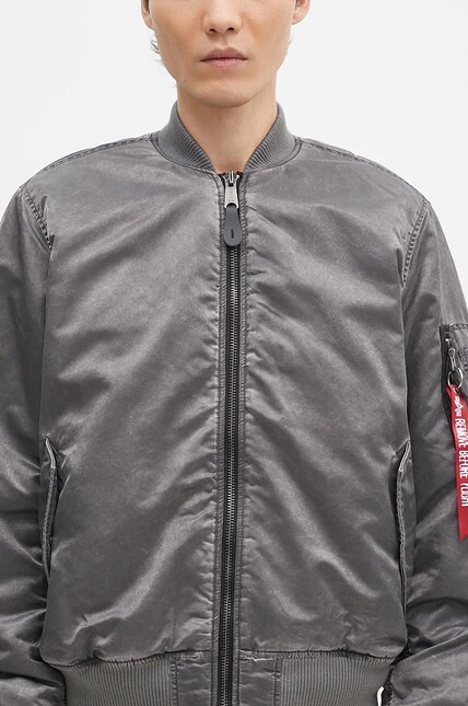 Alpha Industries bomber jacket MA-1 Vintage men's gray color