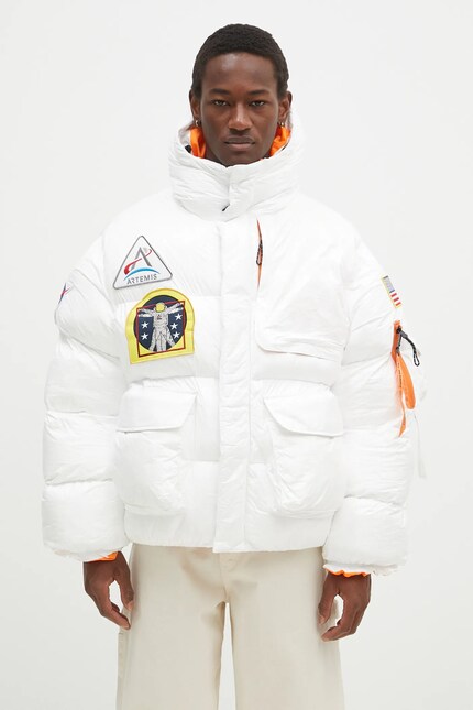 Alpha Industries jacket NASA Puffer Artemis men's white color