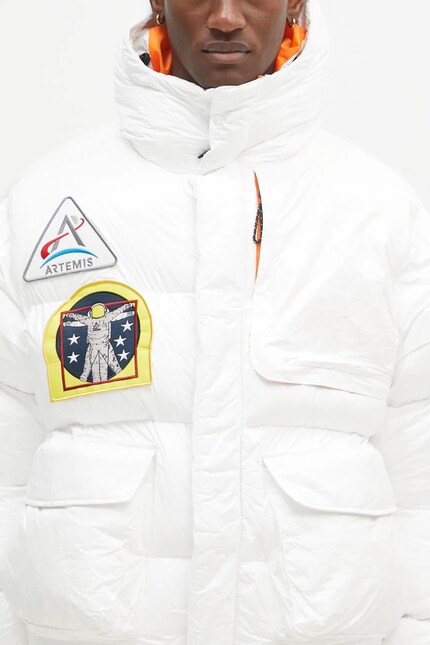 ジャケット・アウター FIFTEEN LOVE ~NKzip white~ (U:nity size) Куртка Alpha Industries NASA Puffer Artemis мужская цвет белый