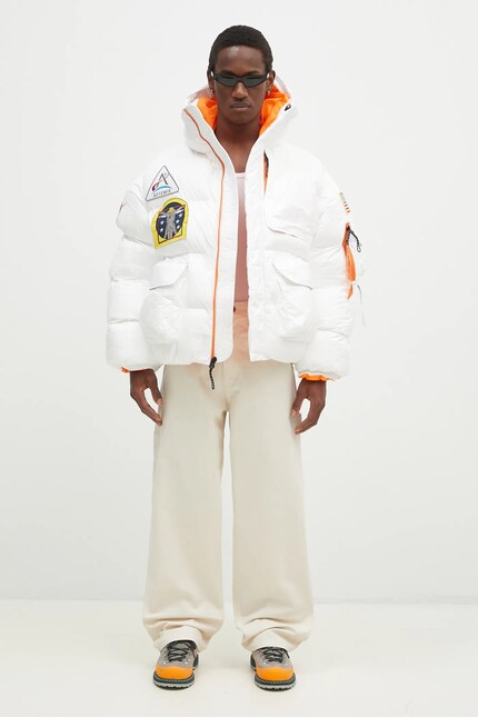 ジャケット・アウター FIFTEEN LOVE ~NKzip white~ (U:nity size) Alpha Industries jacket NASA Puffer Artemis men's white color