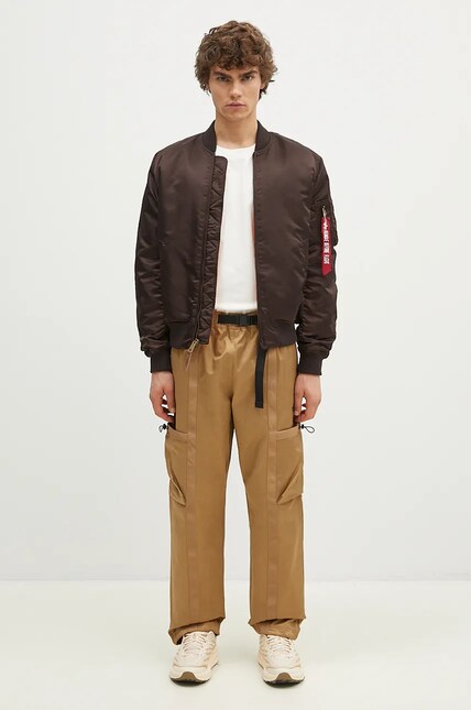 Alpha Industries bomber jacket MA-1 VF 59 men's brown color 191118